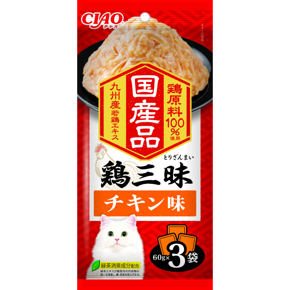 CIAO 奢華國產雞三昧綜合貓餐包 60gX3入 副食餐包 貓餐包 日本 貓零食 寵物食品-規格圖2