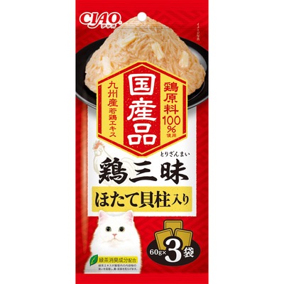 CIAO 奢華國產雞三昧綜合貓餐包 60gX3入 副食餐包 貓餐包 日本 貓零食 寵物食品-規格圖2