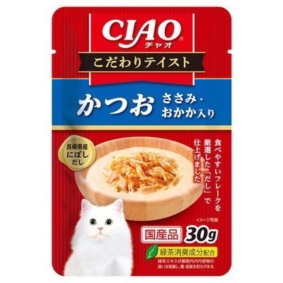 CIAO 極致餐包系列 CIAO餐包 30g 貓餐包 幼貓 全齡貓 奢華系列 干貝 鮭魚 柴魚片-規格圖2