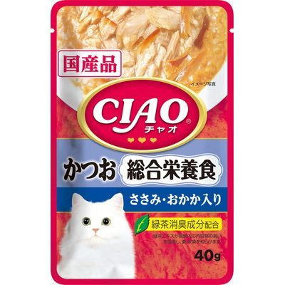 CIAO 巧餐包 CIAO餐包 40g 貓餐包 幼貓 全齡貓 奢華系列 鮪魚 干貝 鮭魚 柴魚片-規格圖2