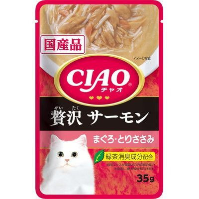 CIAO 巧餐包 CIAO餐包 40g 貓餐包 幼貓 全齡貓 奢華系列 鮪魚 干貝 鮭魚 柴魚片-規格圖2