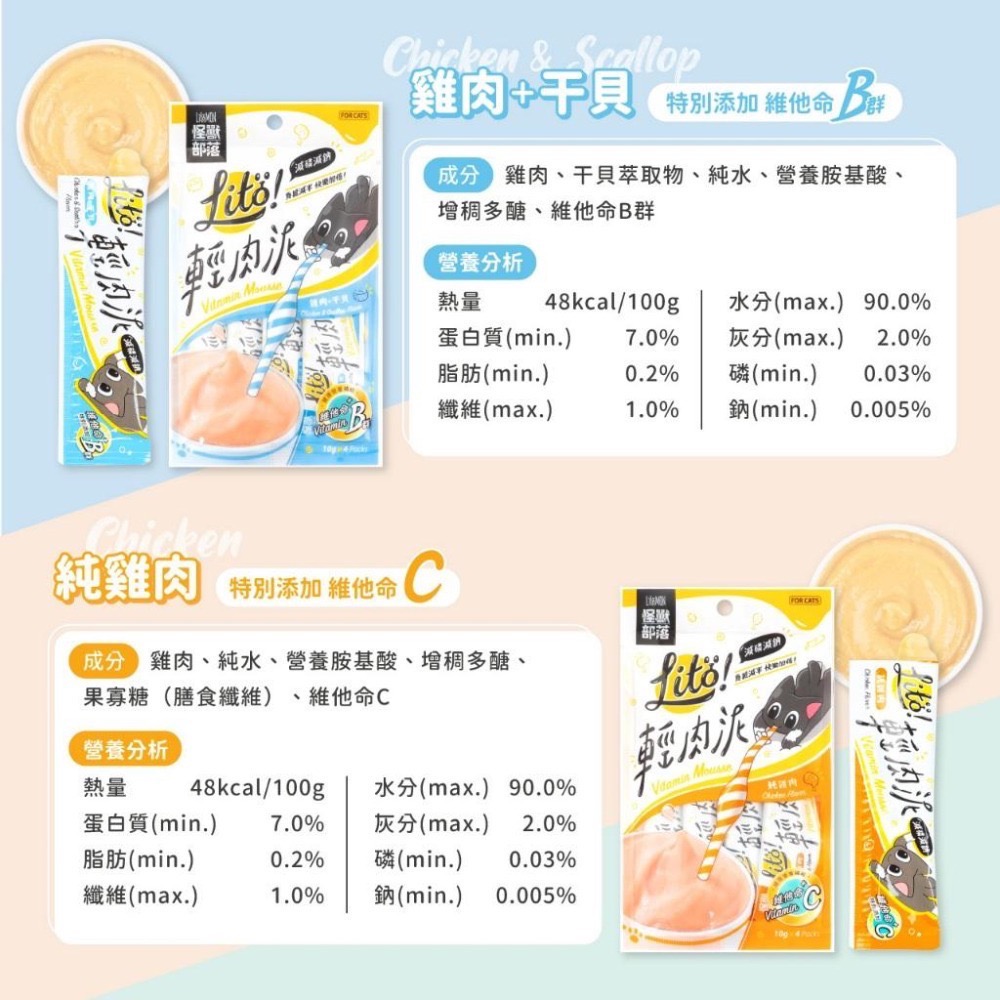 怪獸部落 LitoMon LITÖ! 輕肉泥 10gX4 寵物零食 貓零食 狗零食 貓肉泥 狗肉泥-細節圖7