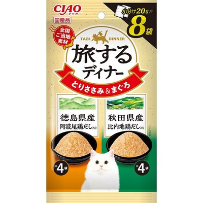 CIAO 旅日系列餐包 20gX8 貓餐包 全齡貓 寵物食品 補水罐 副食罐 副食餐包-規格圖2