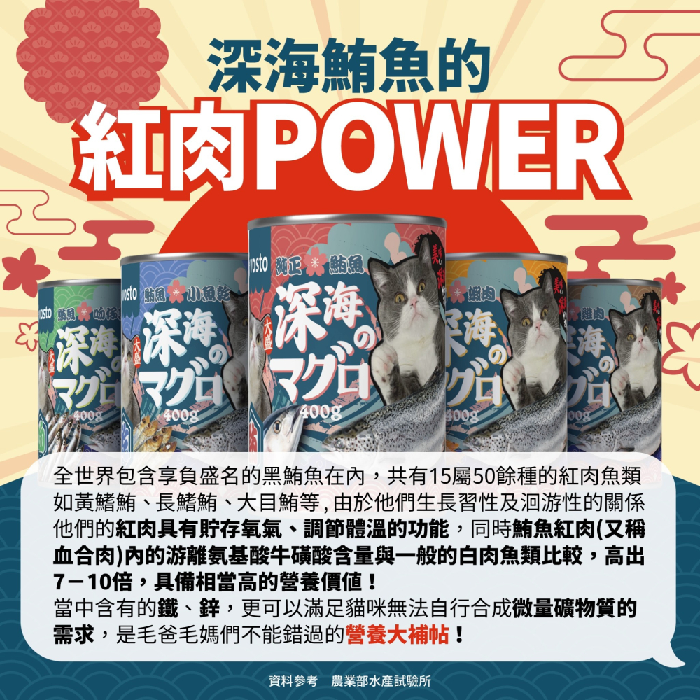 Vosto 大盛深海鮪魚罐 400g 主食泥罐 泥罐 貓罐 寵物食品 寵物罐頭 主食罐 全齡貓-細節圖3