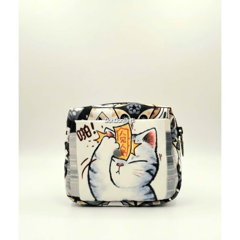 行動電源小物收納包-貼符咒的小貓-細節圖3