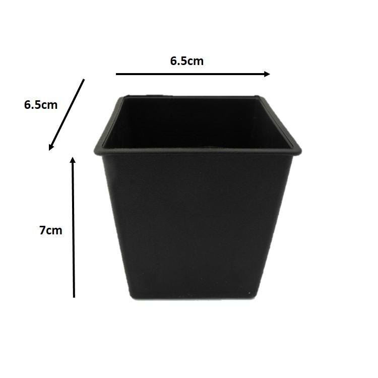 台灣製 黑白兩色塑膠可愛2寸迷你方盆適用多肉植物、仙人掌-細節圖2