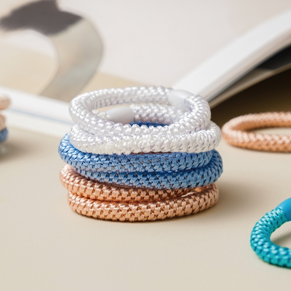 【R.England 皇家髮圈】 粗版 彈力髮圈髮束15入 (甜心澄) - 不易鬆 不咬髮 彈性強 送10條黑色髮圈-細節圖3