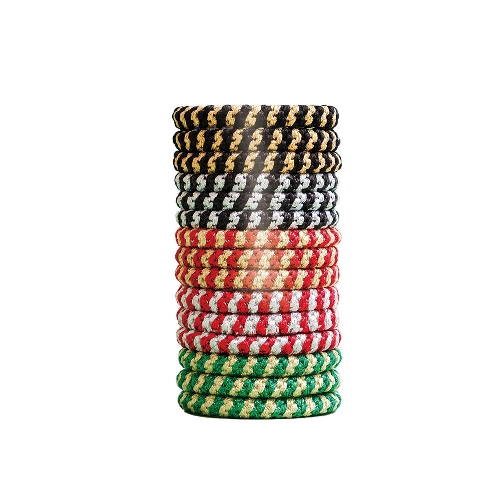 【R.England 皇家髮圈】粗版 彈力髮圈髮束15入 (聖誕節) - 不易鬆 不咬髮 彈性強  送10條黑色髮圈-細節圖2