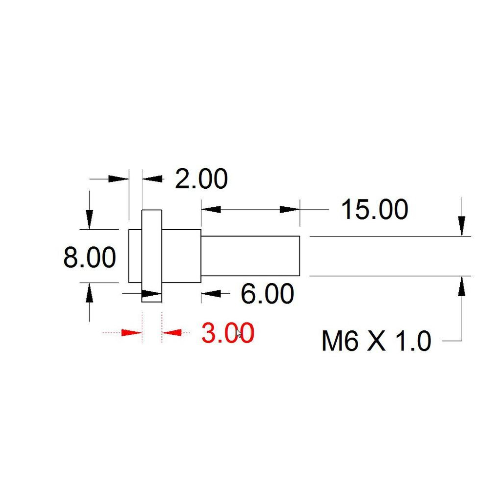 鈦合金螺絲，M6 X 1.0 牙長21 ，鍛造鈦合金螺絲，64鈦合金螺絲，碟盤螺絲，鈦螺絲，熱鍛造-細節圖2
