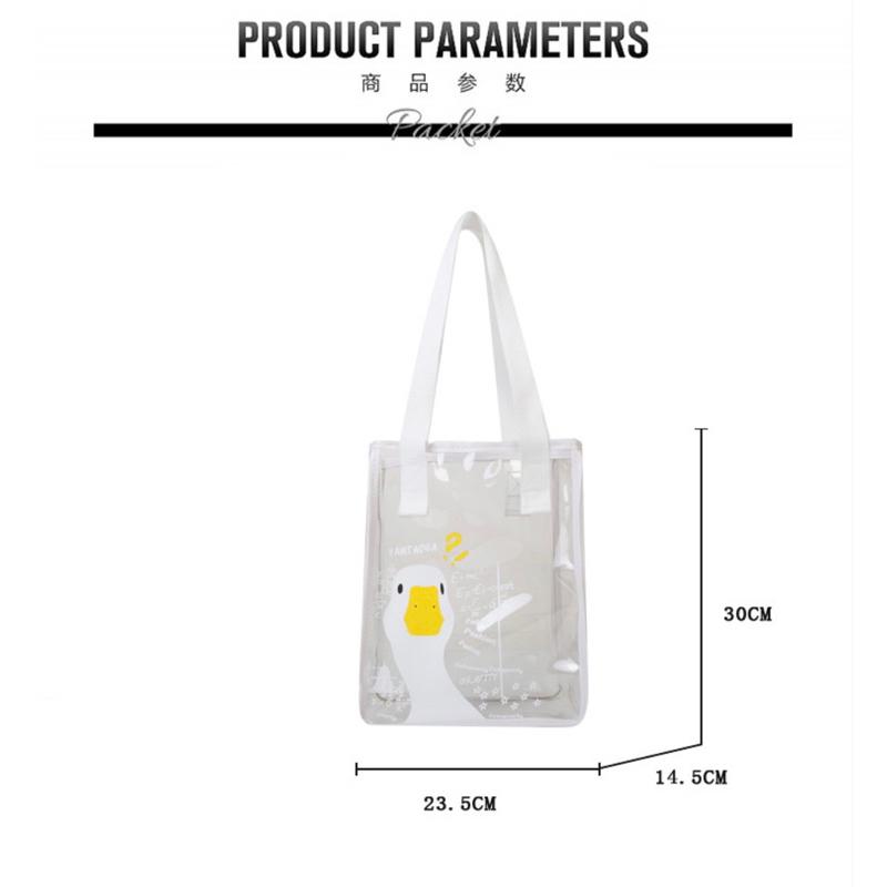 現貨🇹🇼ins透明防水手提果凍包 旅行單肩包 沙灘游泳袋-細節圖2