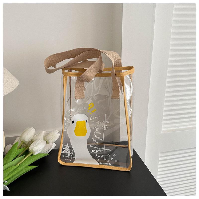 現貨🇹🇼ins透明防水手提果凍包 旅行單肩包 沙灘游泳袋-細節圖3