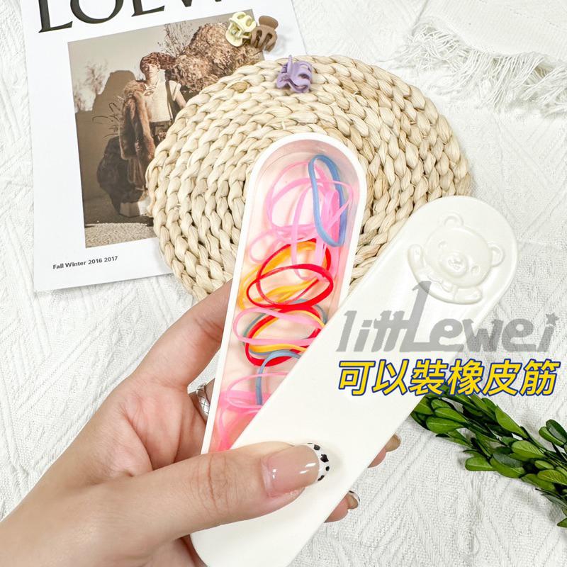 現貨🇹🇼小熊滑蓋收納盒 棉花棒收納 牙線收納 髮圈收納-細節圖4