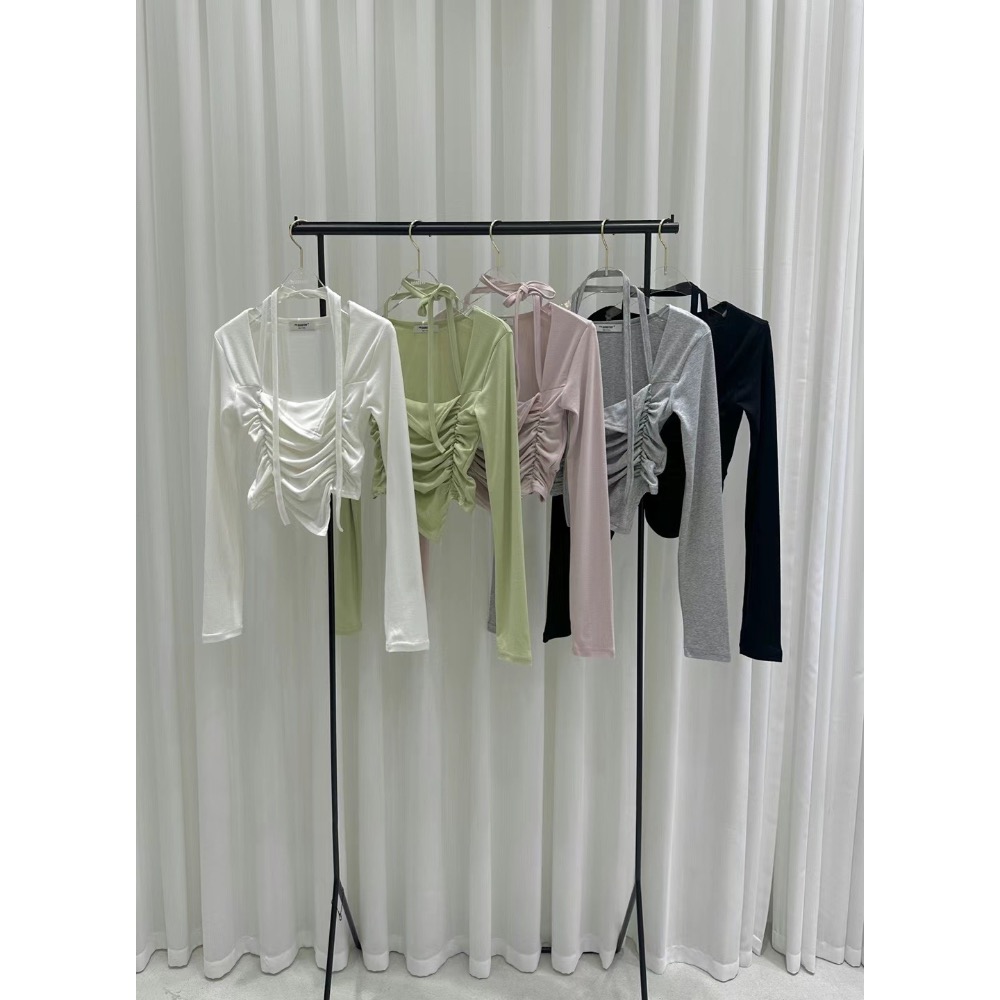 Eonni 正韓🇰🇷 《歐膩私藏✨繞脖抽繩不規則上衣》-細節圖3