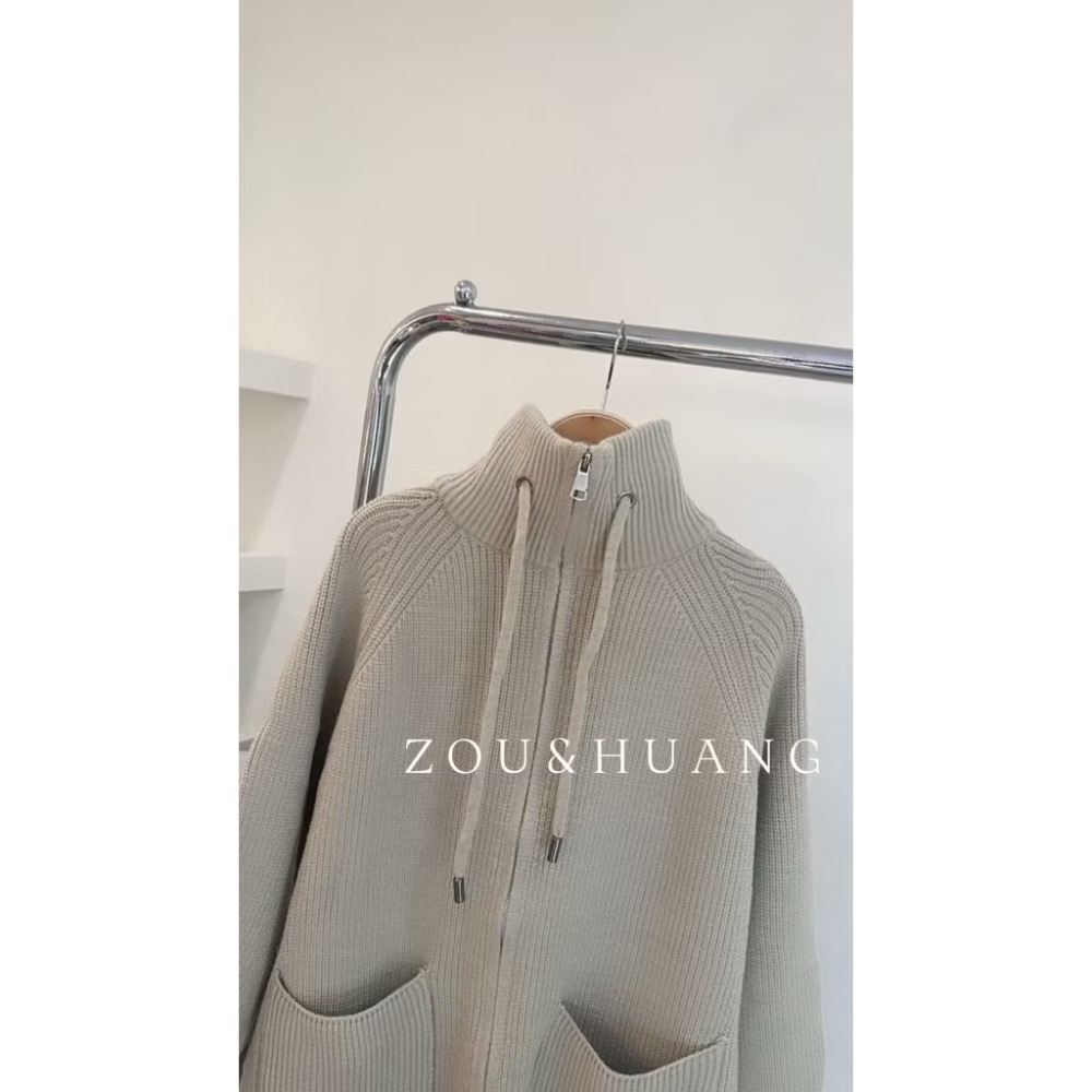 重磅立領長版外套-細節圖2