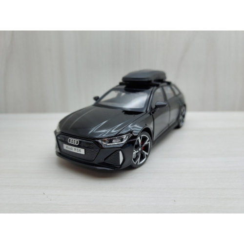 全新盒裝1:32 ~奧迪 AUDI RS6 前輪可轉向 黑色 合金 模型車 聲光車 玩具 兒童 禮物 收藏