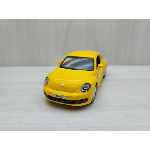 全新盒裝~1:38~福斯 BEETLE 金龜車 合金模型玩具車 黃色