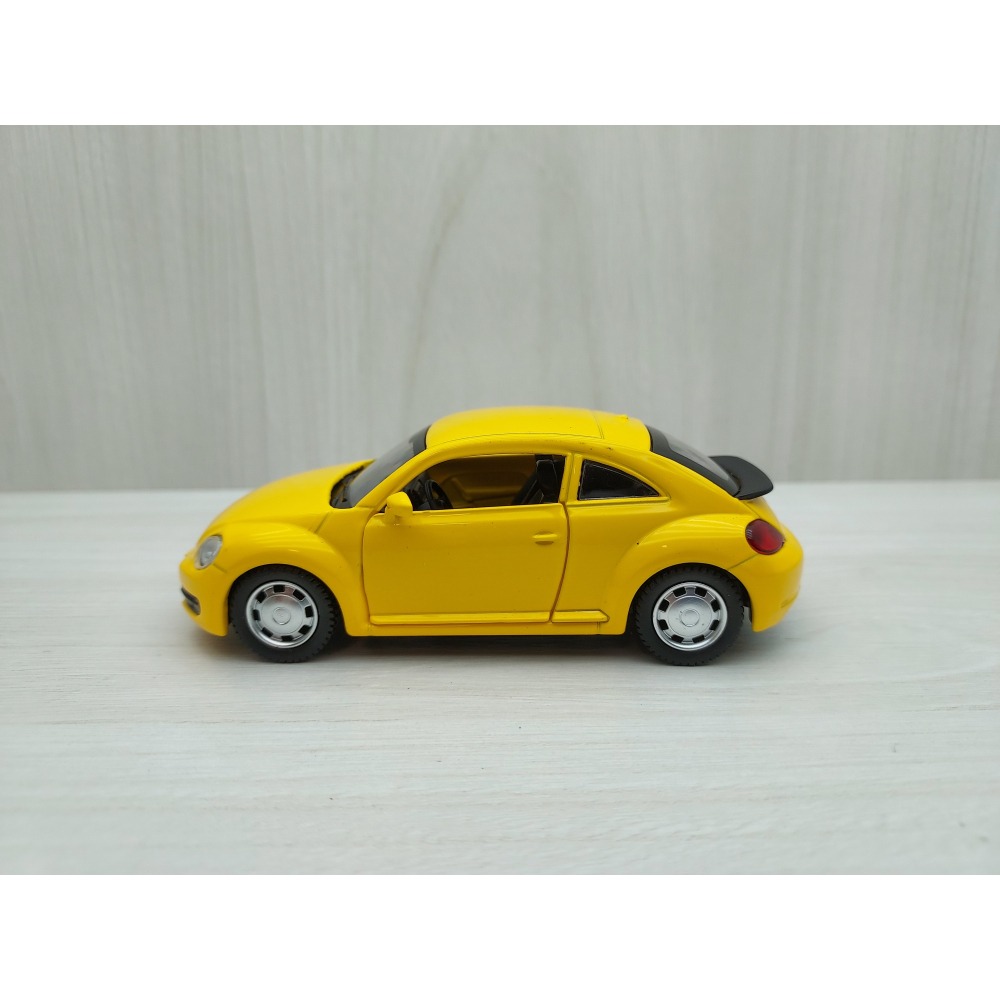 全新盒裝~1:38~福斯 BEETLE 金龜車 合金模型玩具車 黃色-細節圖2