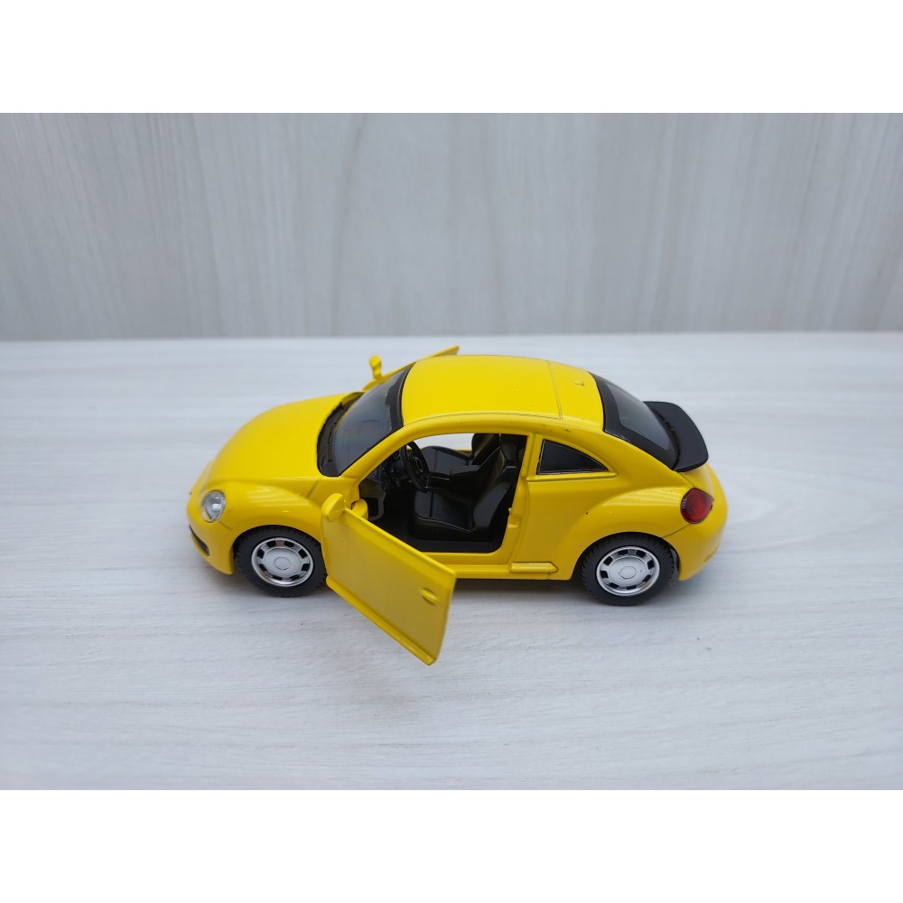 全新盒裝~1:38~福斯 BEETLE 金龜車 合金模型玩具車 黃色-細節圖3