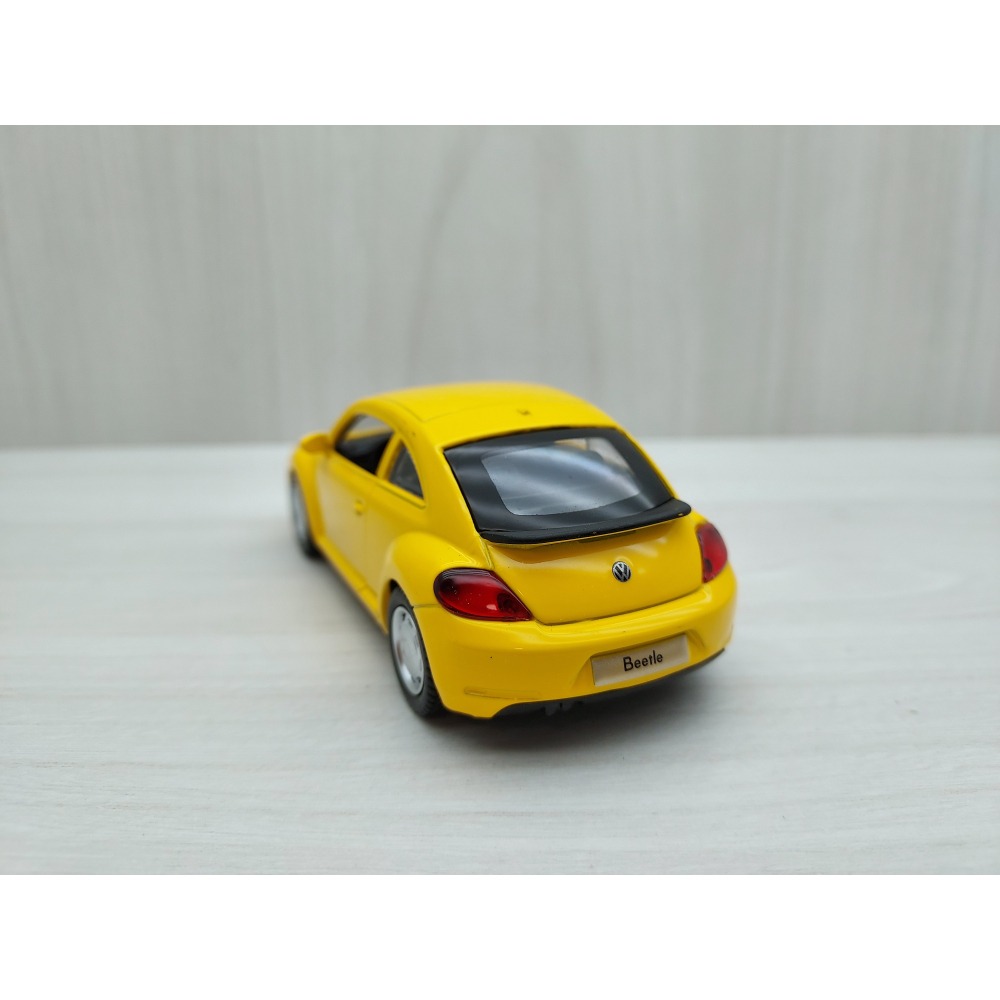 全新盒裝~1:38~福斯 BEETLE 金龜車 合金模型玩具車 黃色-細節圖4