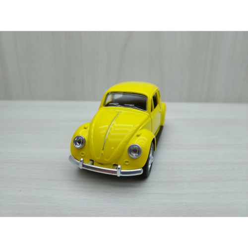 全新盒裝1:36~福斯 1967 復古金龜車 黃色 合金汽車模型