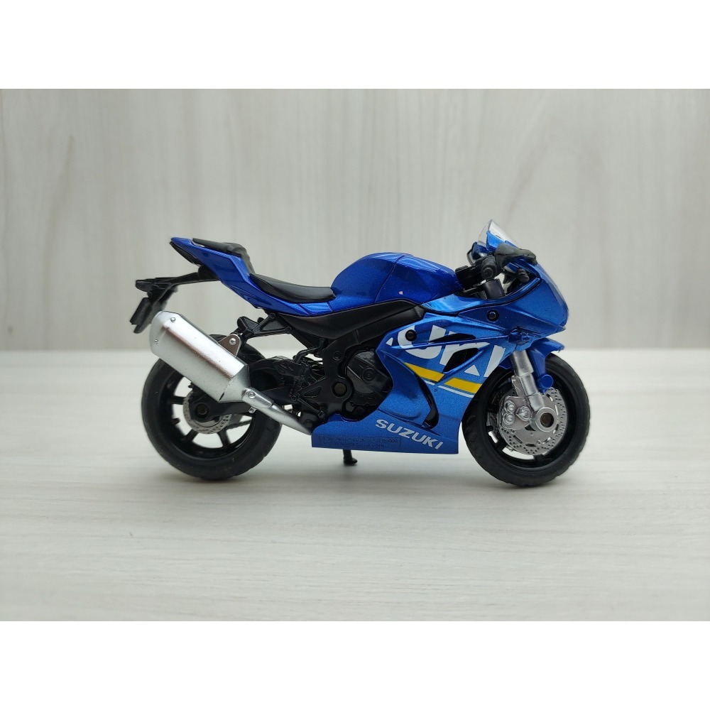 全新盒裝1:18~鈴木GSX-R1000 藍色 合金塑膠摩托車-細節圖4
