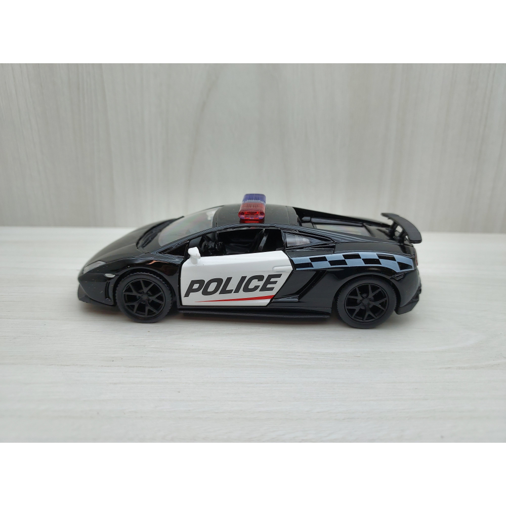 全新盒裝1:36~藍寶堅尼 LAMBORGHINI 警車 蓋拉多 黑色 合金汽車模型-細節圖2