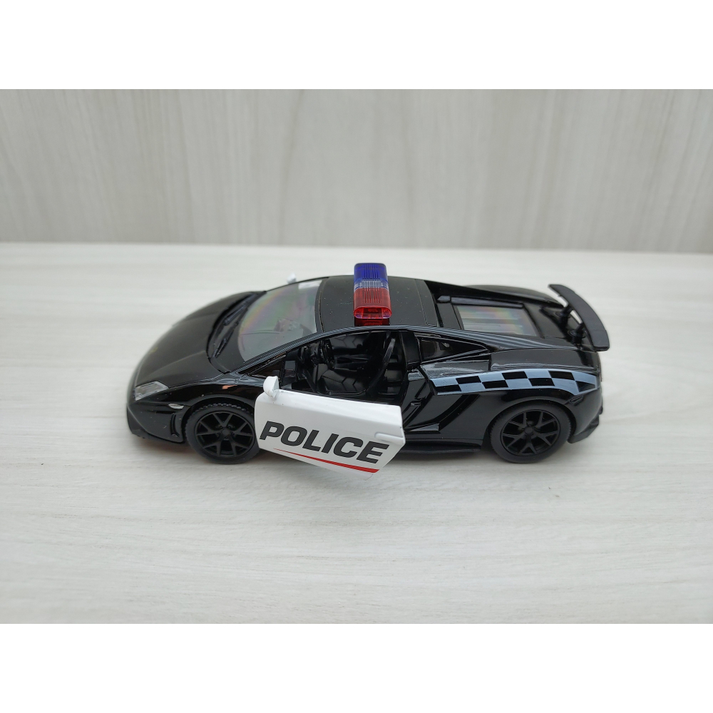 全新盒裝1:36~藍寶堅尼 LAMBORGHINI 警車 蓋拉多 黑色 合金汽車模型-細節圖3