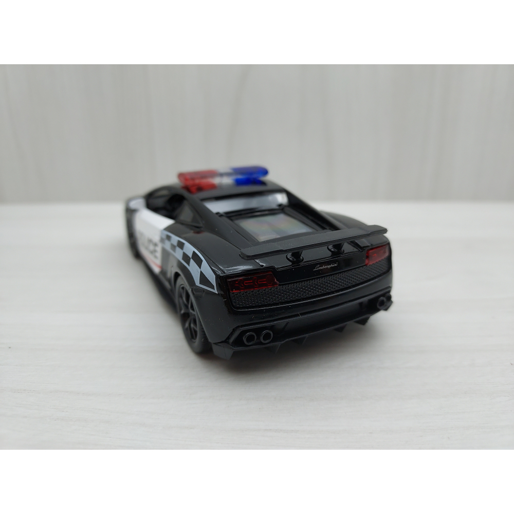 全新盒裝1:36~藍寶堅尼 LAMBORGHINI 警車 蓋拉多 黑色 合金汽車模型-細節圖4