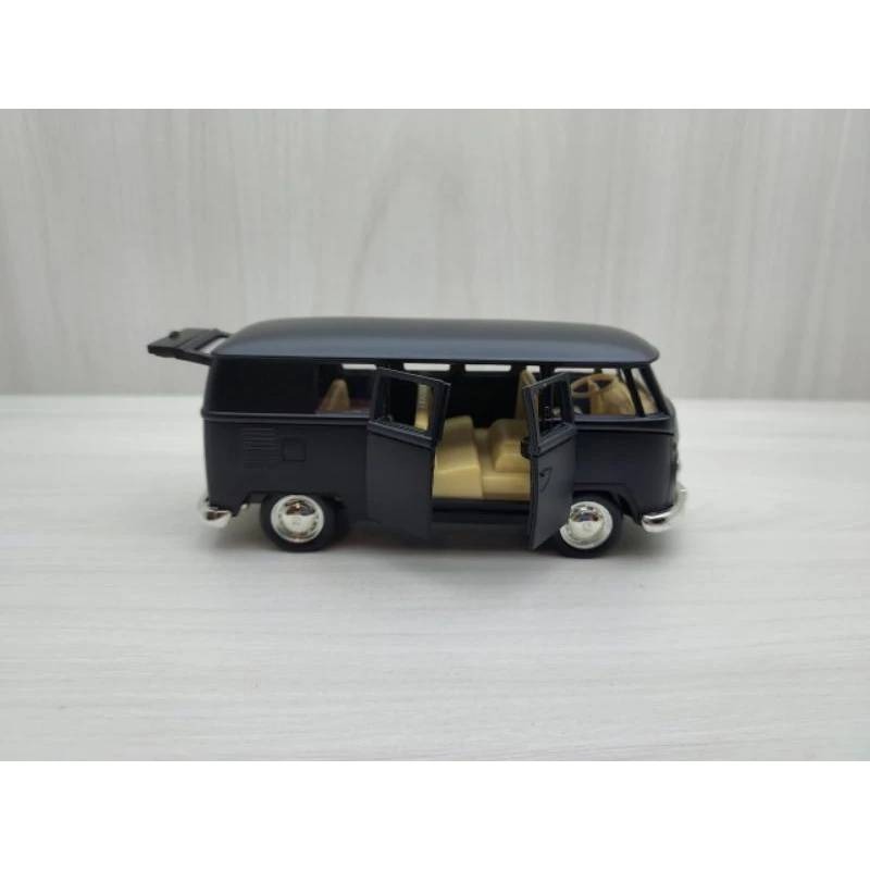 全新盒裝-1:36-福斯廂福型車 1963年Volkswagen Bus T1 消光黑塗裝合金車玩具模型-細節圖4