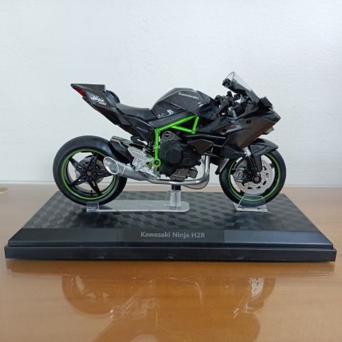 全新盒装現貨~1:12~川崎 KAWASAKI Ninja H2R 黑綠色 模型車 玩具 兒童 收藏 重機 摩托車