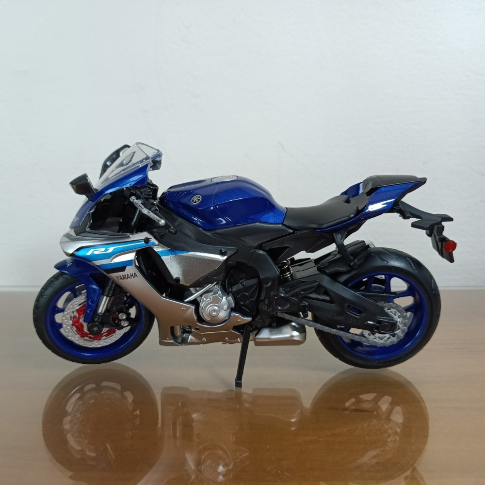 全新盒装現貨~1:12~山葉 YAMAHA YZF-R1 藍色  模型車 玩具 兒童 收藏 重機 摩托車 交通模型-細節圖3