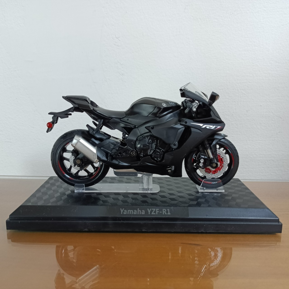 全新盒装現貨~1:12~山葉 YAMAHA YZF-R1 黑色  模型車 玩具 兒童 收藏 重機 摩托車 交通模型-細節圖5