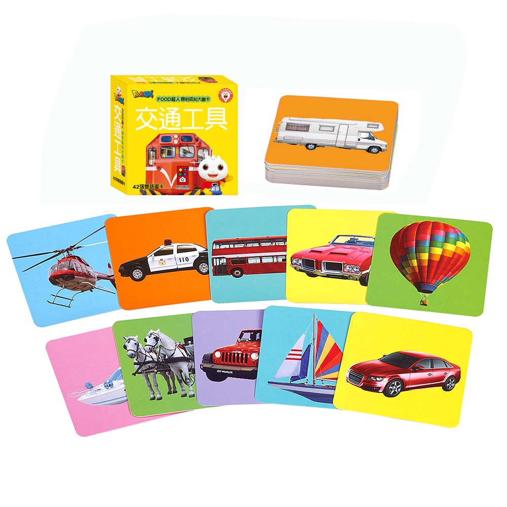 FOOD超人聰明認知大圖卡-交通工具*新版-細節圖2