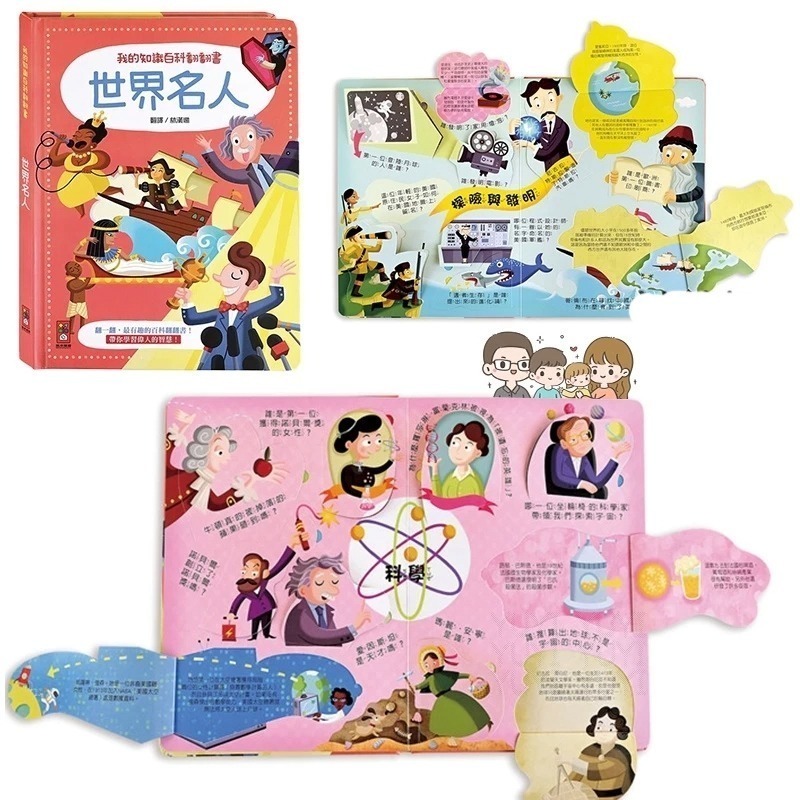 我的知識百科翻翻書-有五款（交通/動物/世界名人/恐龍/世界地圖）-規格圖6