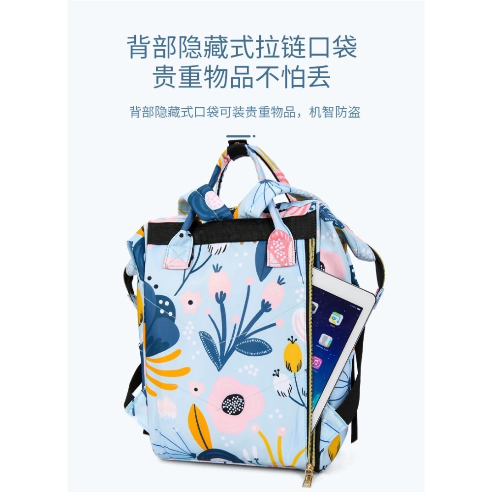 媽咪包/網紅母嬰包/旅行包/ins防盗出行時尚新款寶媽包/雙肩包女多格媽媽包/分隔包包容量空間大-細節圖8
