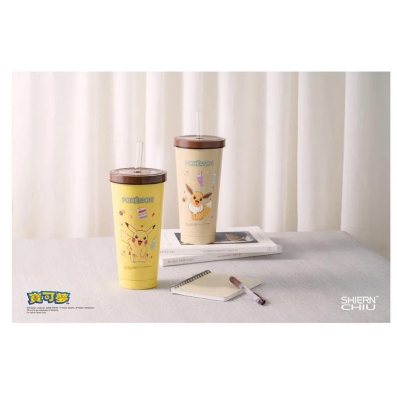 （現貨）正版 寶可夢 皮卡丘 卡比獸 伊布 720ml 內陶瓷吸管杯 玻璃吸管 清潔刷 超值組 (3款)-細節圖4