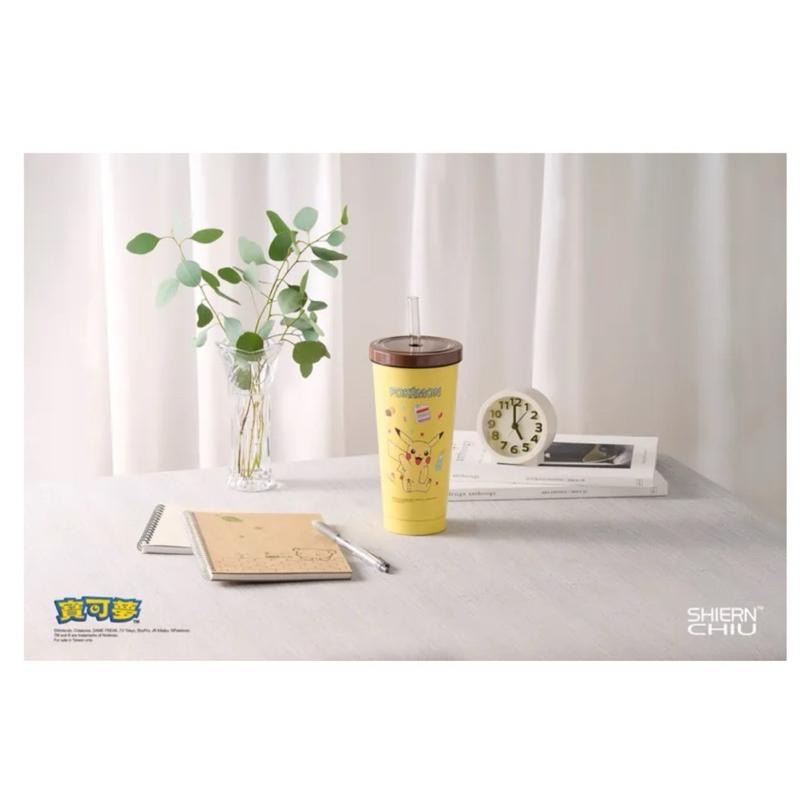 （現貨）正版 寶可夢 皮卡丘 卡比獸 伊布 720ml 內陶瓷吸管杯 玻璃吸管 清潔刷 超值組 (3款)-細節圖6