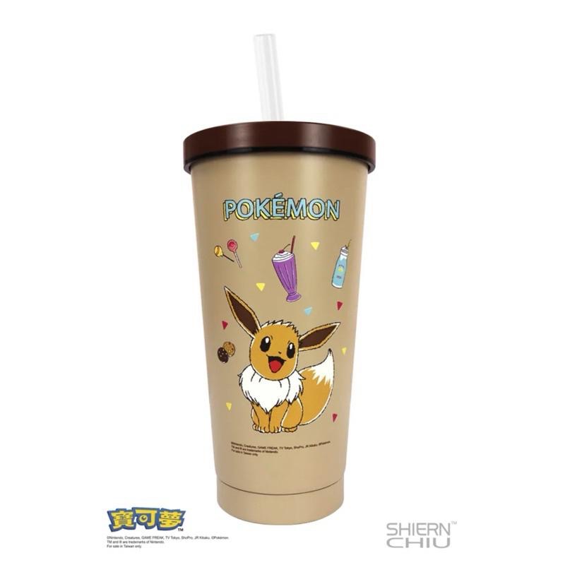 （現貨）正版 寶可夢 皮卡丘 卡比獸 伊布 720ml 內陶瓷吸管杯 玻璃吸管 清潔刷 超值組 (3款)-細節圖7