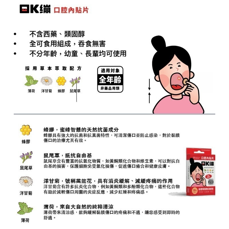 【台丞藥局】口K繃 口腔內貼片-雙面皆可黏貼（原味/水蜜桃）-細節圖5