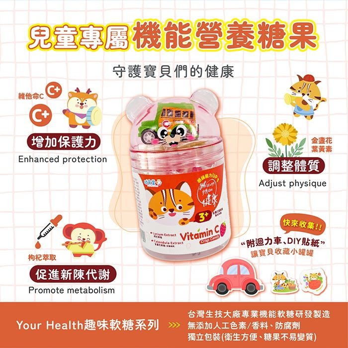 【台丞藥局】幼康YH-維他命C脆皮軟糖 紫錐花魚油Q軟糖-細節圖3