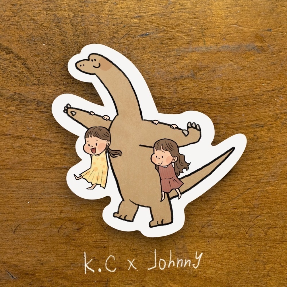 「K.C x Johnny 恐龍聯名透明貼紙包」-細節圖5