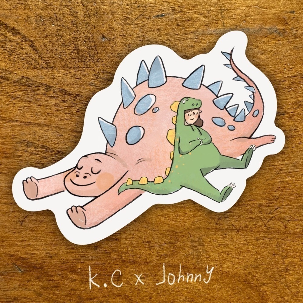 「K.C x Johnny 恐龍聯名透明貼紙包」-細節圖6