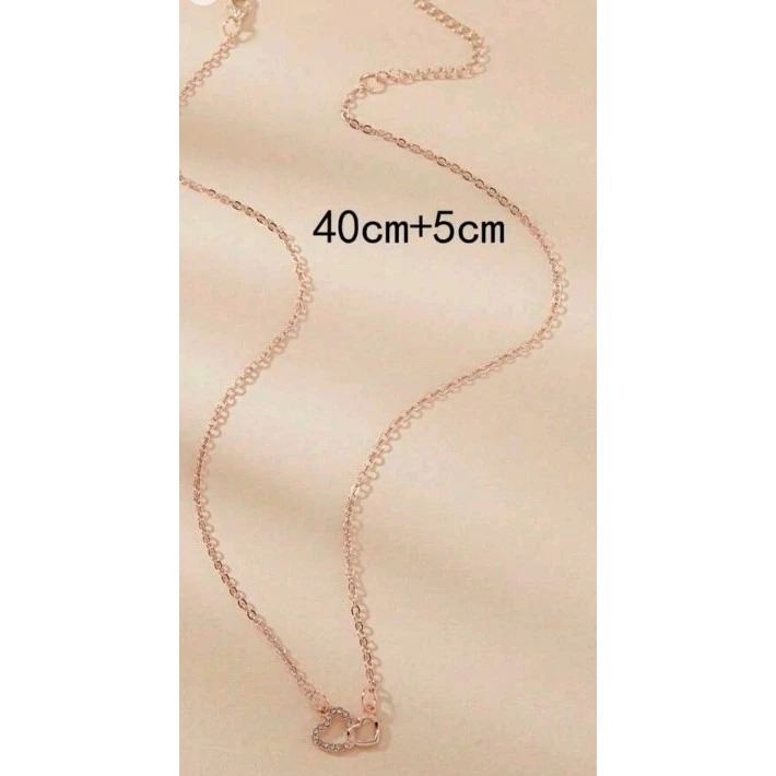 魅力四射鋅合金水鑽愛心掛飾項鍊-細節圖2