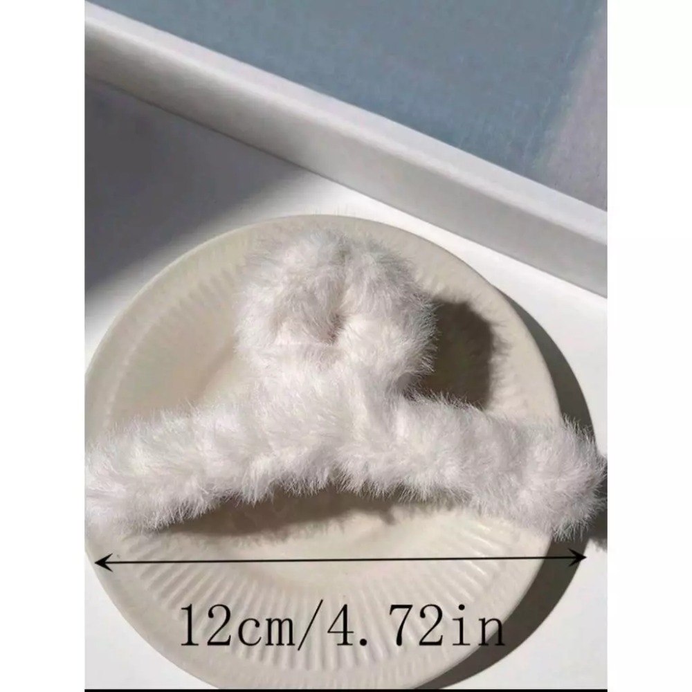 3入/組 極簡風格毛絨髮夾（有3色）-細節圖2