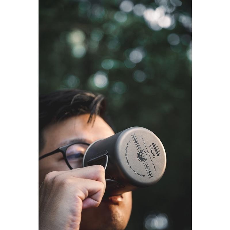 【彈藥庫】GLNT Titanium Cup 鈦合金輕量水杯 420ml (附收納袋) #glntca031-細節圖6