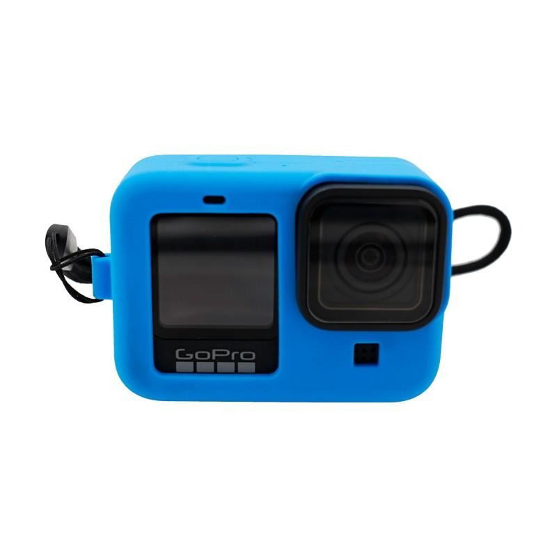 【彈藥庫】GoPro HERO 13/12/11/10/9 矽膠保護套 含手繩（黑/藍）#DFG-C053-細節圖7