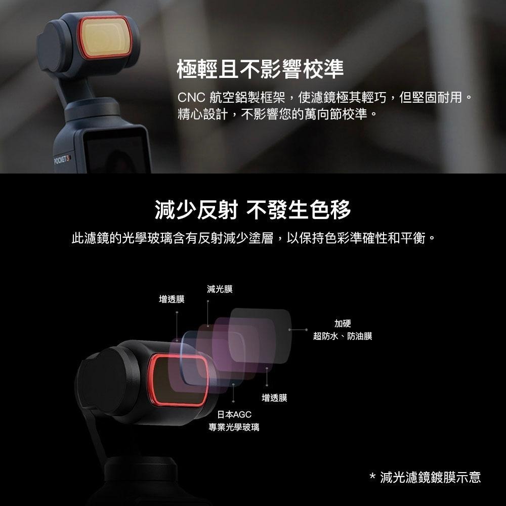 【彈藥庫】PGYTECH DJI POCKET 4/3 濾鏡(CPL/ND/ND-PL) #P-47B-細節圖3