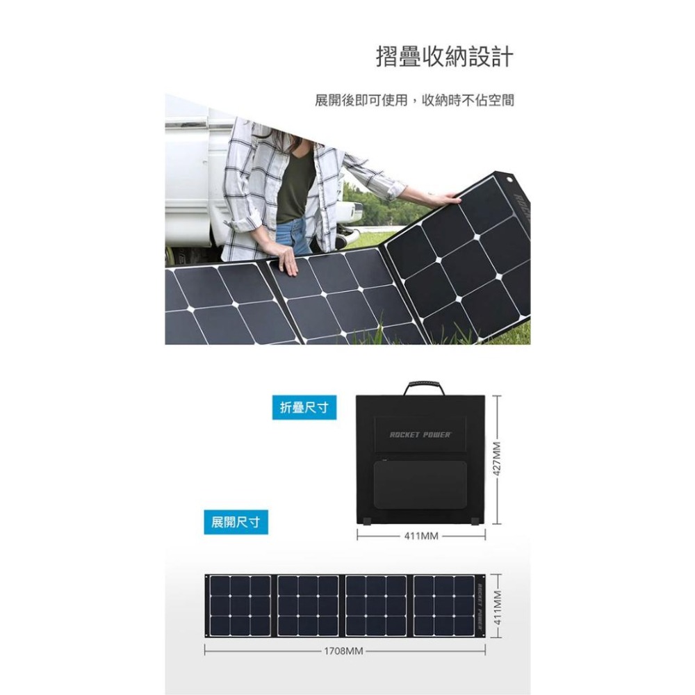 【彈藥庫】Rocket Power 120W 太陽能充電板 #P358510265-細節圖6