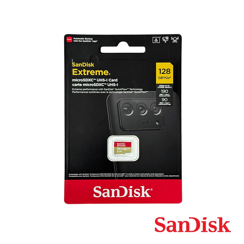 【彈藥庫】SanDisk Extreme microSD C10 U3 A2 V30 紅金卡 128G 記憶卡-細節圖4