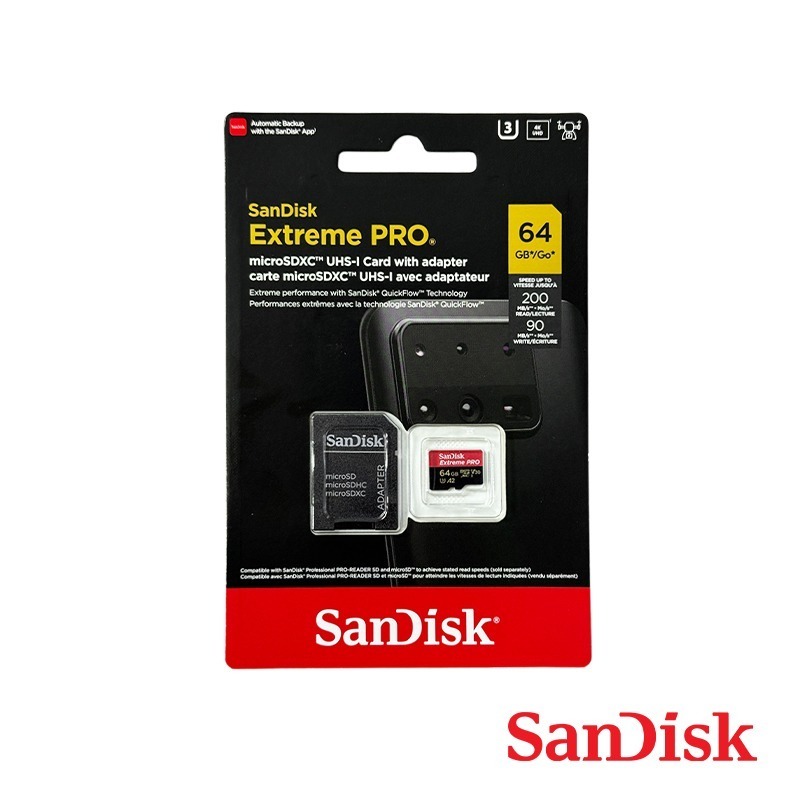 【彈藥庫】SanDisk Extreme PRO microSDXC U3 A2 V30 紅黑卡 64G 記憶卡-細節圖4